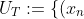 U_T := \{ (x_n)_n \in \mathbb{R}^\mathbb{N} : | x_i-t_i | < r_t \}